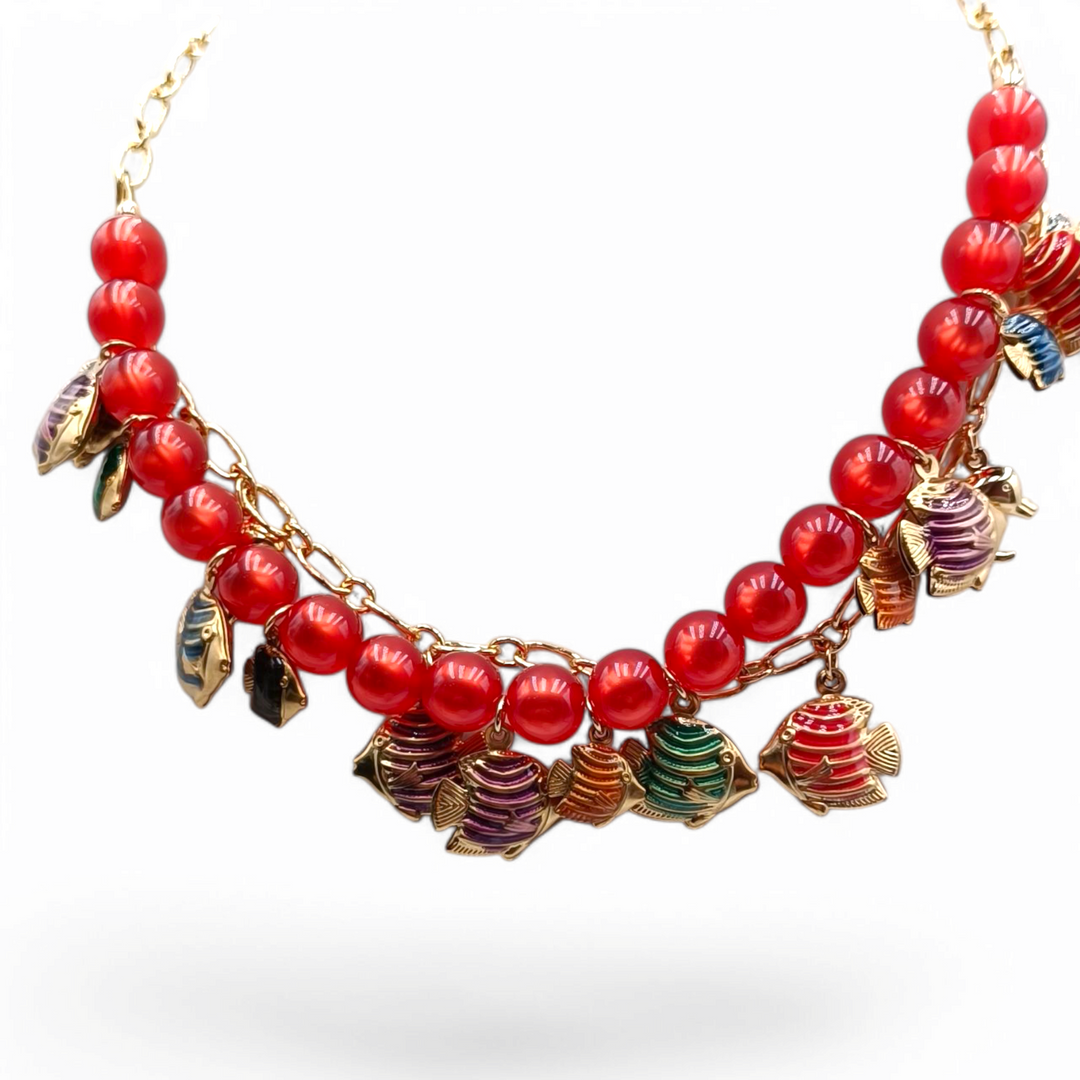 End of collection - marine necklace with little fishes