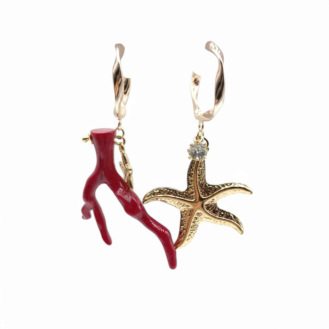 END OF COLLECTION - MARINE EARRINGS MOUNTED IN STEEL