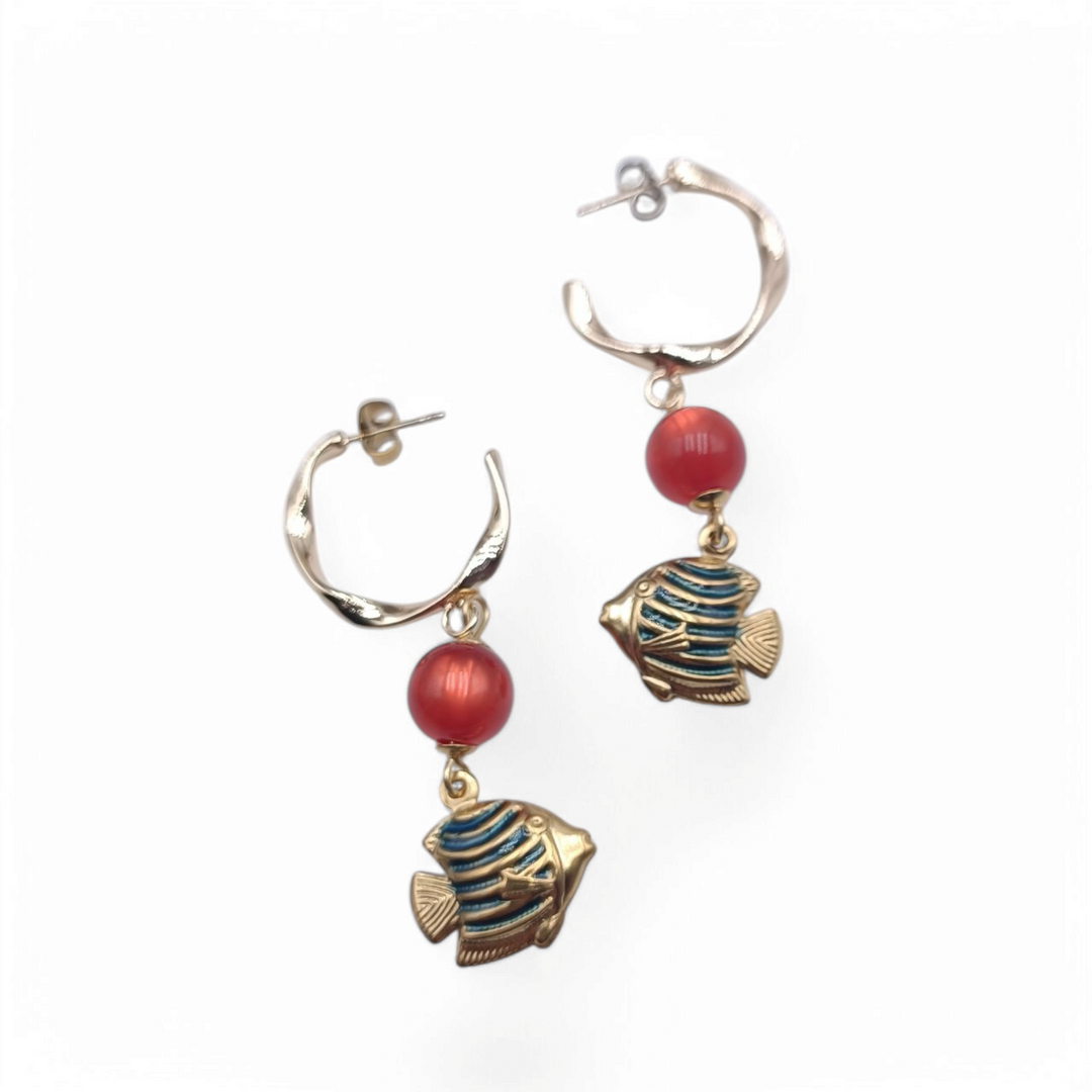 End of collection - marine earrings on enameled steel