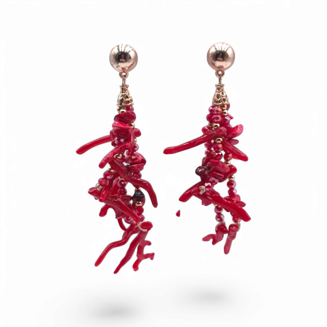End of collection - resin marine earrings mounted on steel