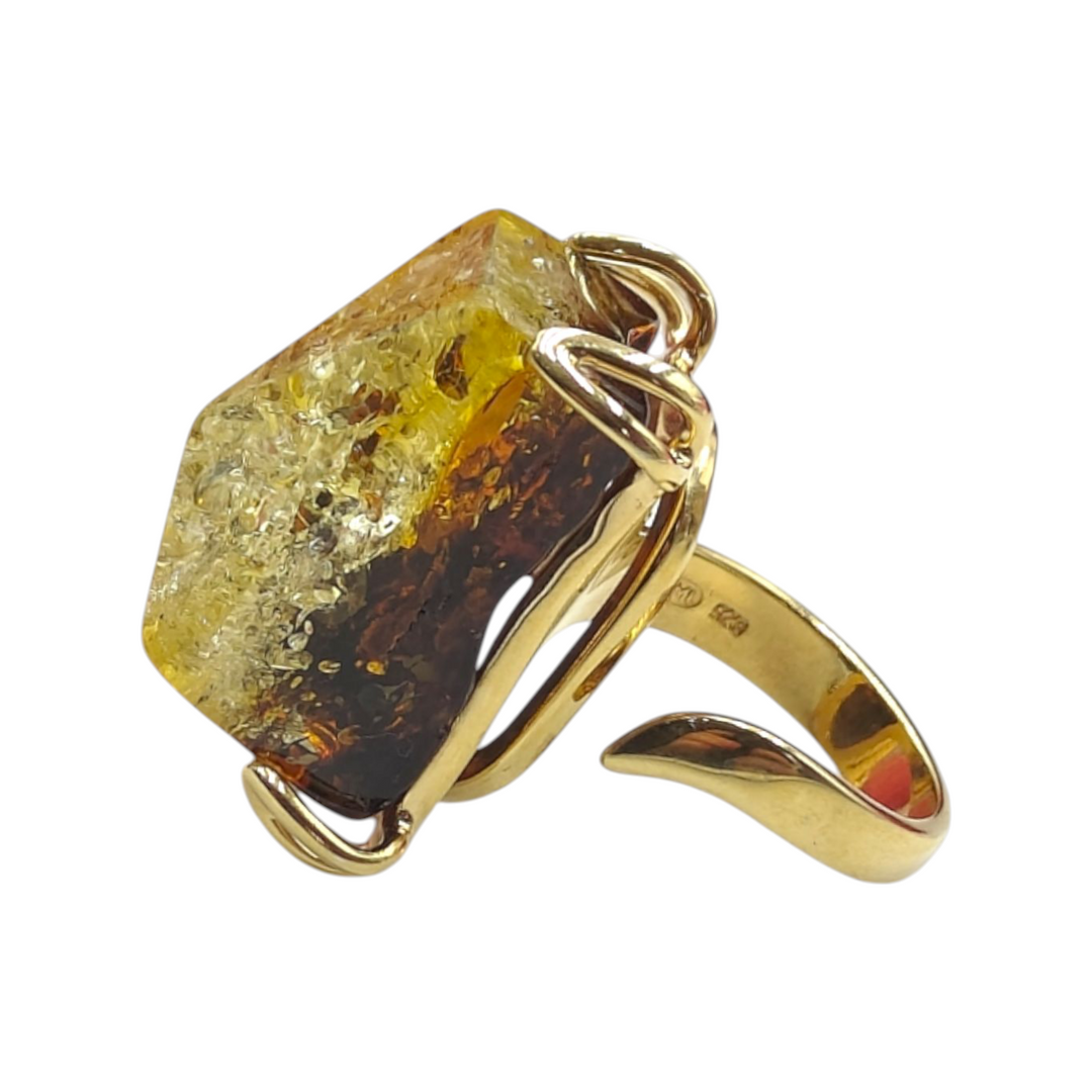 Baltic amber ring mounted on silver