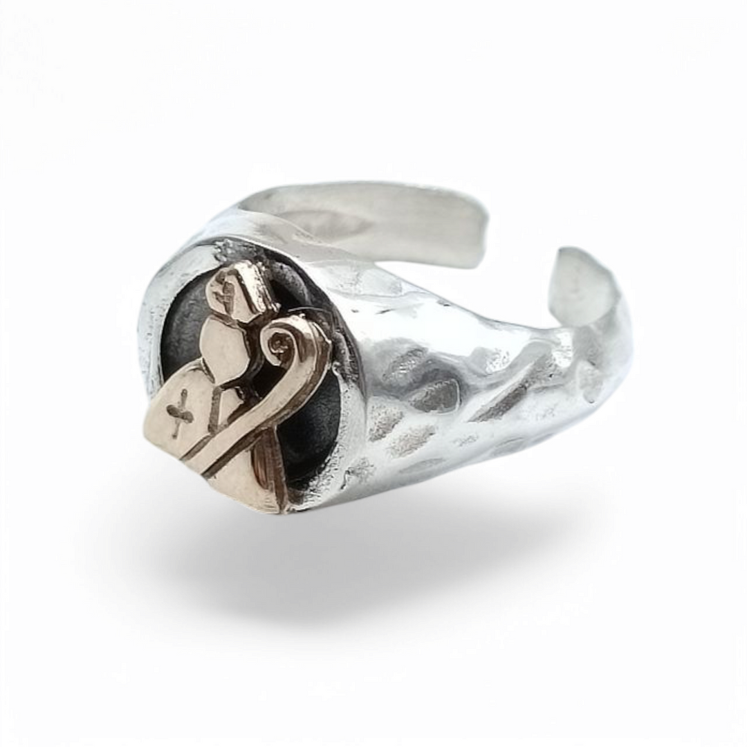 End of collection - "San Gennaro" ring in silver and gold-plated silver