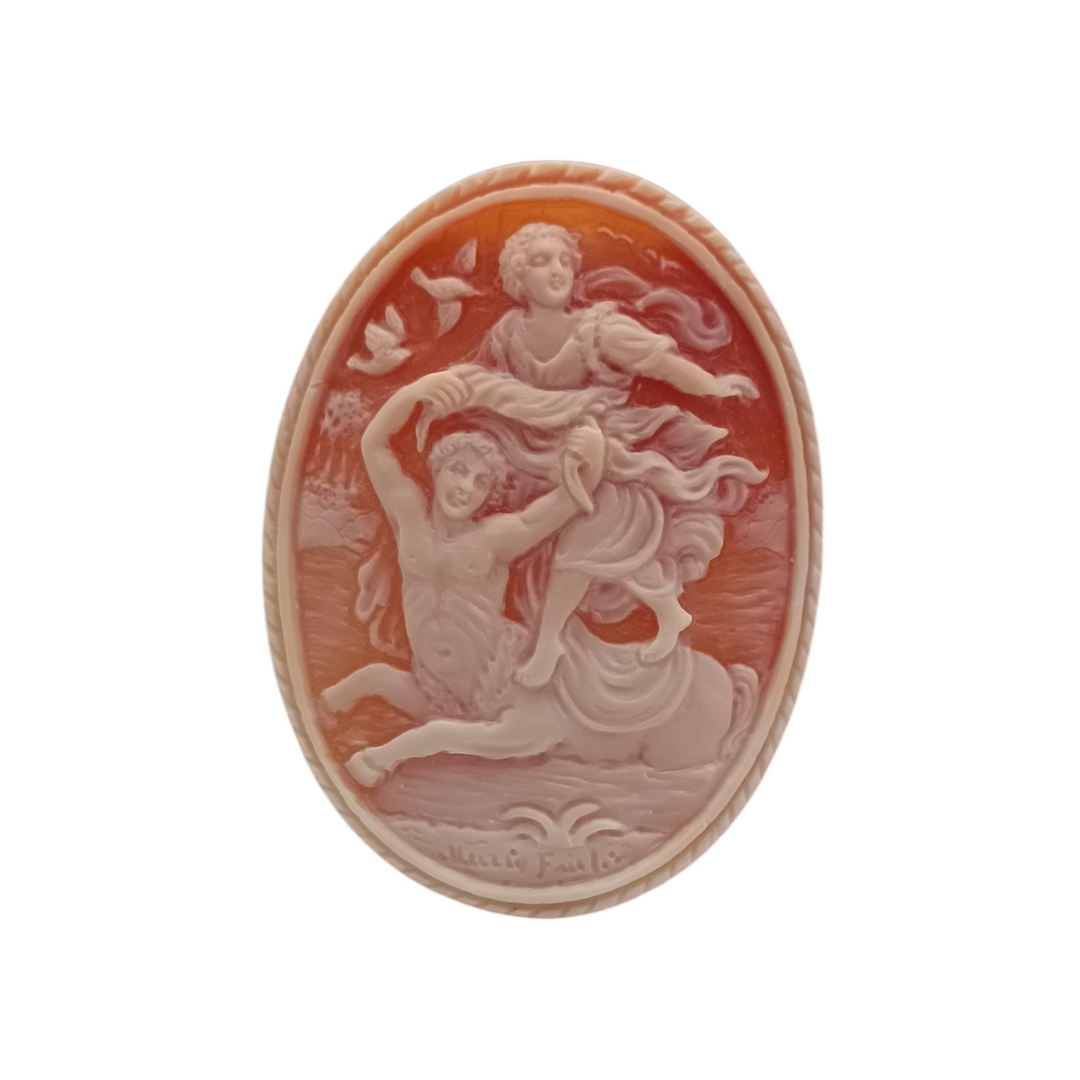 Carnelian shell "centaur" pendant