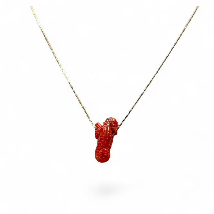 Collana con Ciondoli Animali di Corallo Rosso