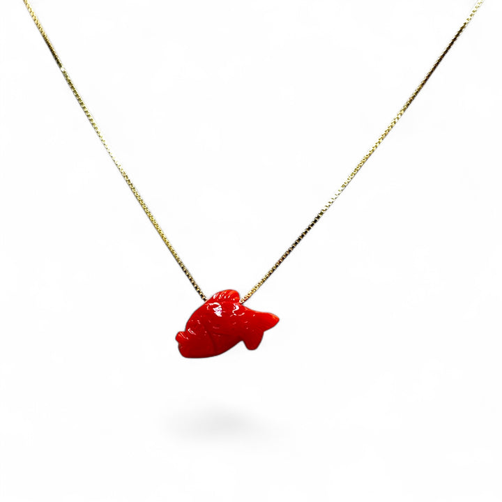 Collana con Ciondoli Animali di Corallo Rosso