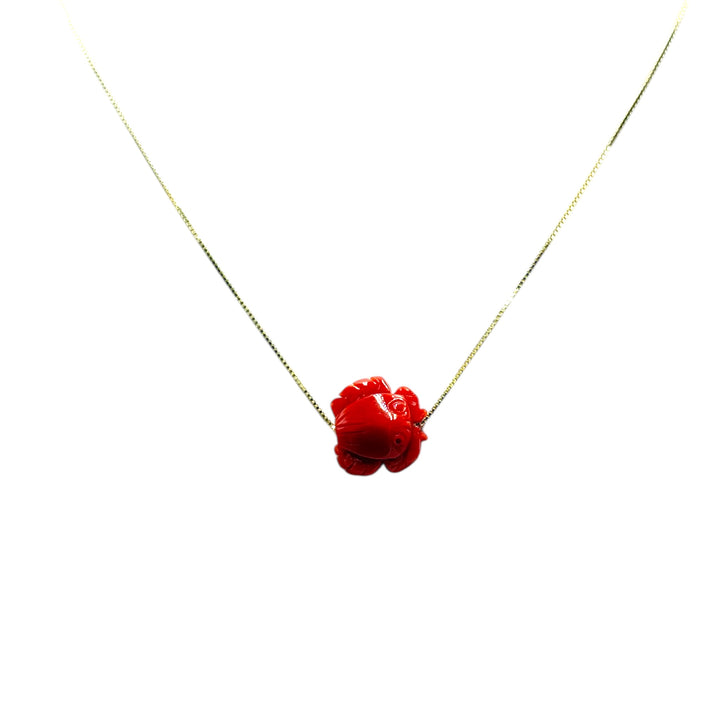 Collana con Ciondoli Animali di Corallo Rosso