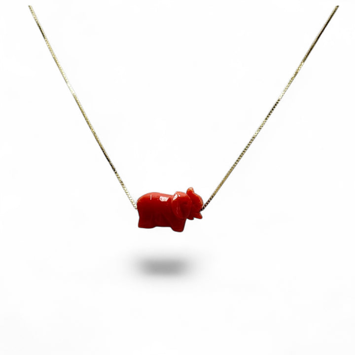 Collana con Ciondoli Animali di Corallo Rosso