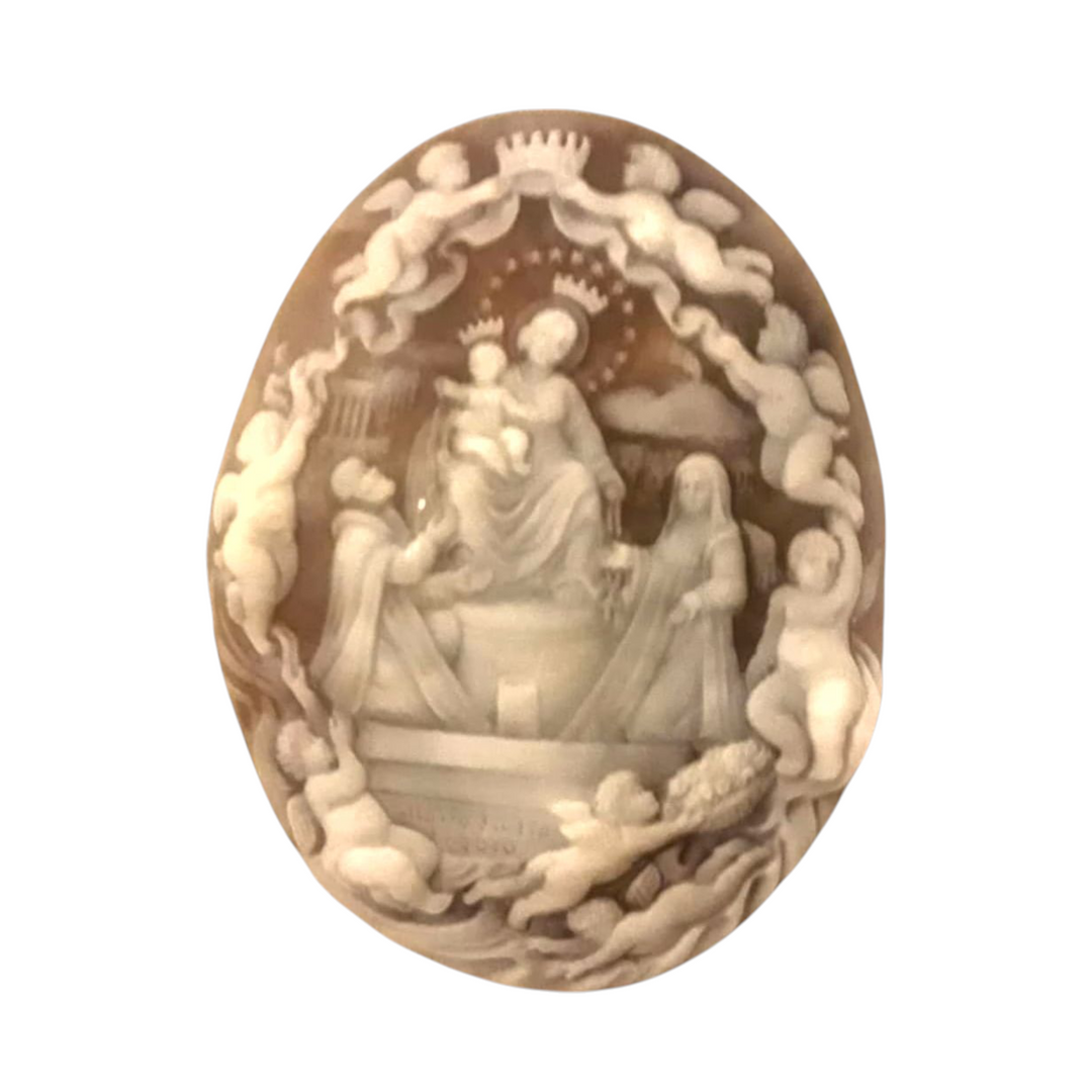 Collana ciondolo "Madonna del Rosario" in cammeo sardonico