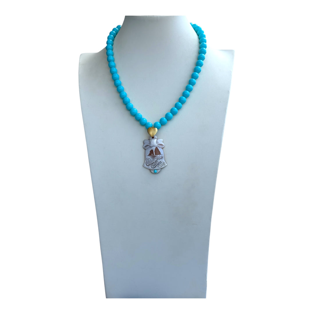 Collana ciondolo “faraglioni di Capri” di cammeo sardonico montato in argento