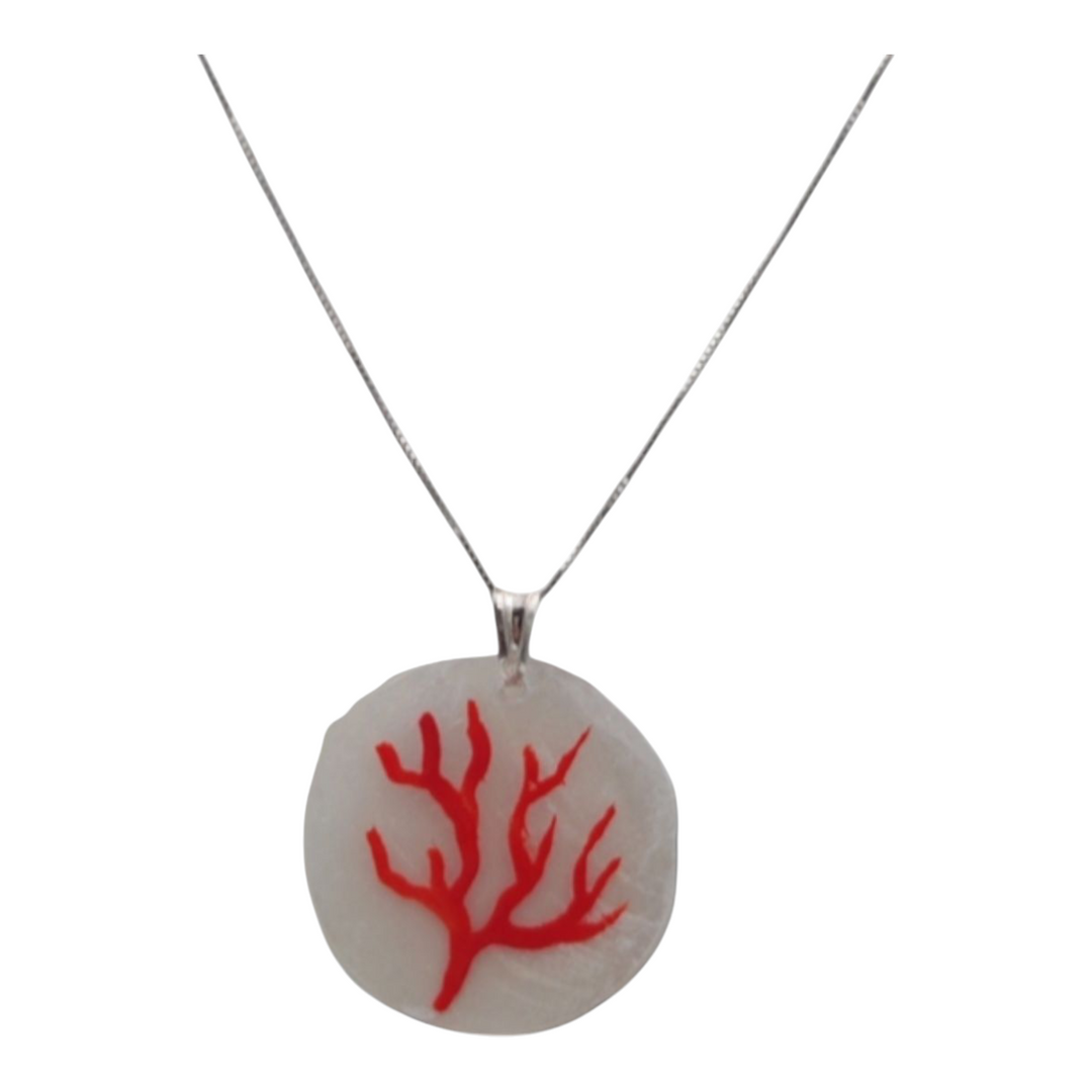Collana ciondolo ramo su madreperla