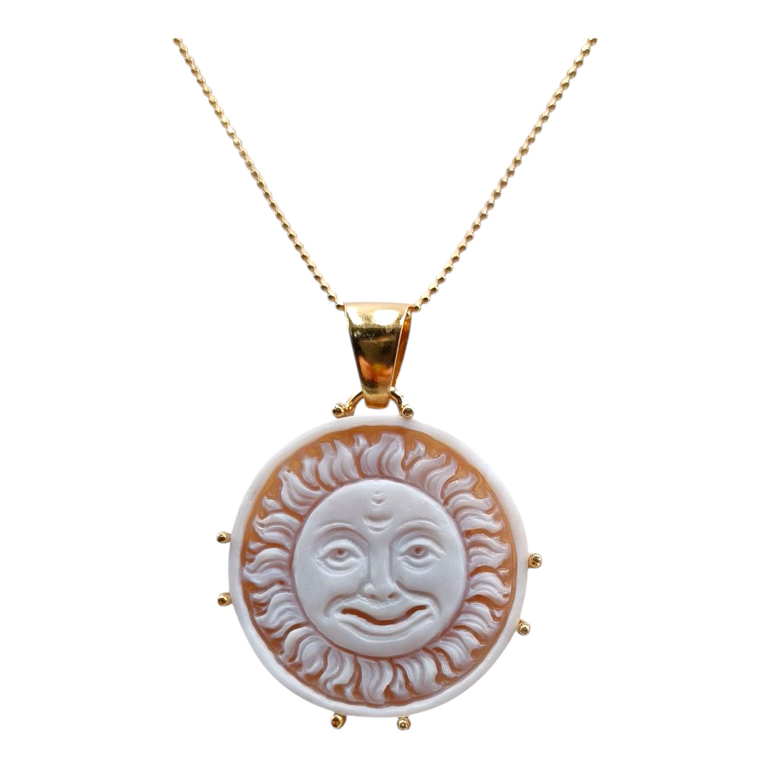 Collana sole di cammeo sardonico montato in argento