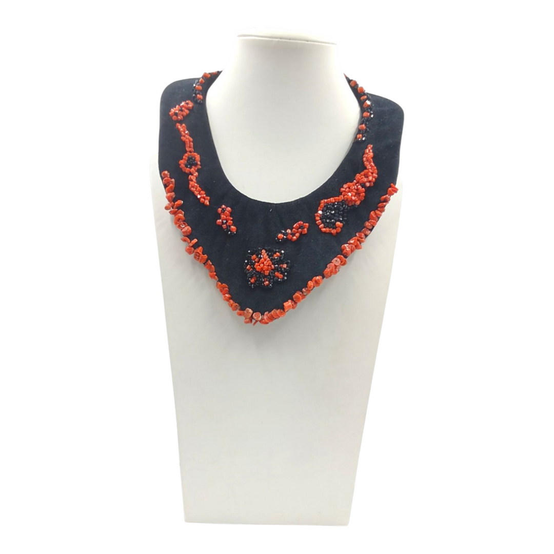 END OF COLLECTION - Velvet "coral" necklace