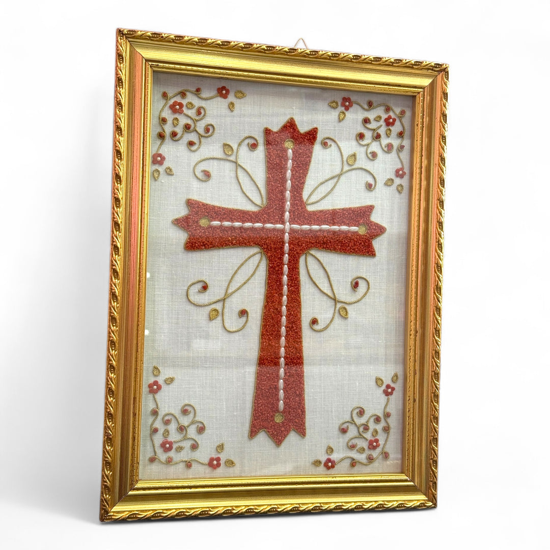“Cross of Jesus” coral painting worked on canvas