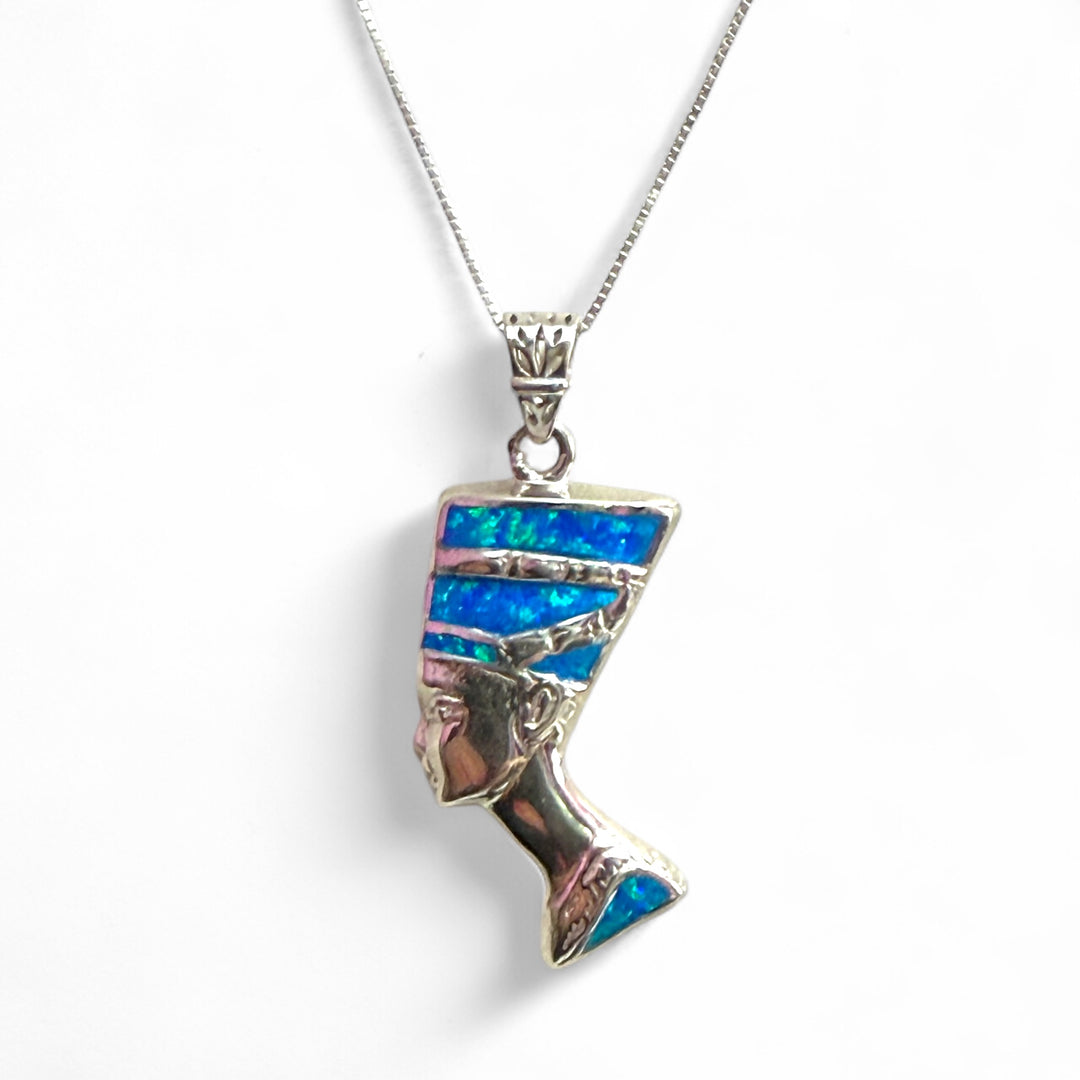 “Nefertiti” pendant necklace in opal set in silver