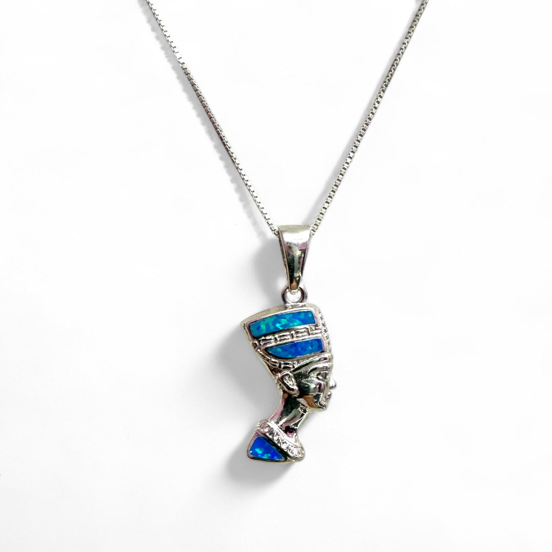 “Nefertiti” pendant necklace in opal mounted on silver