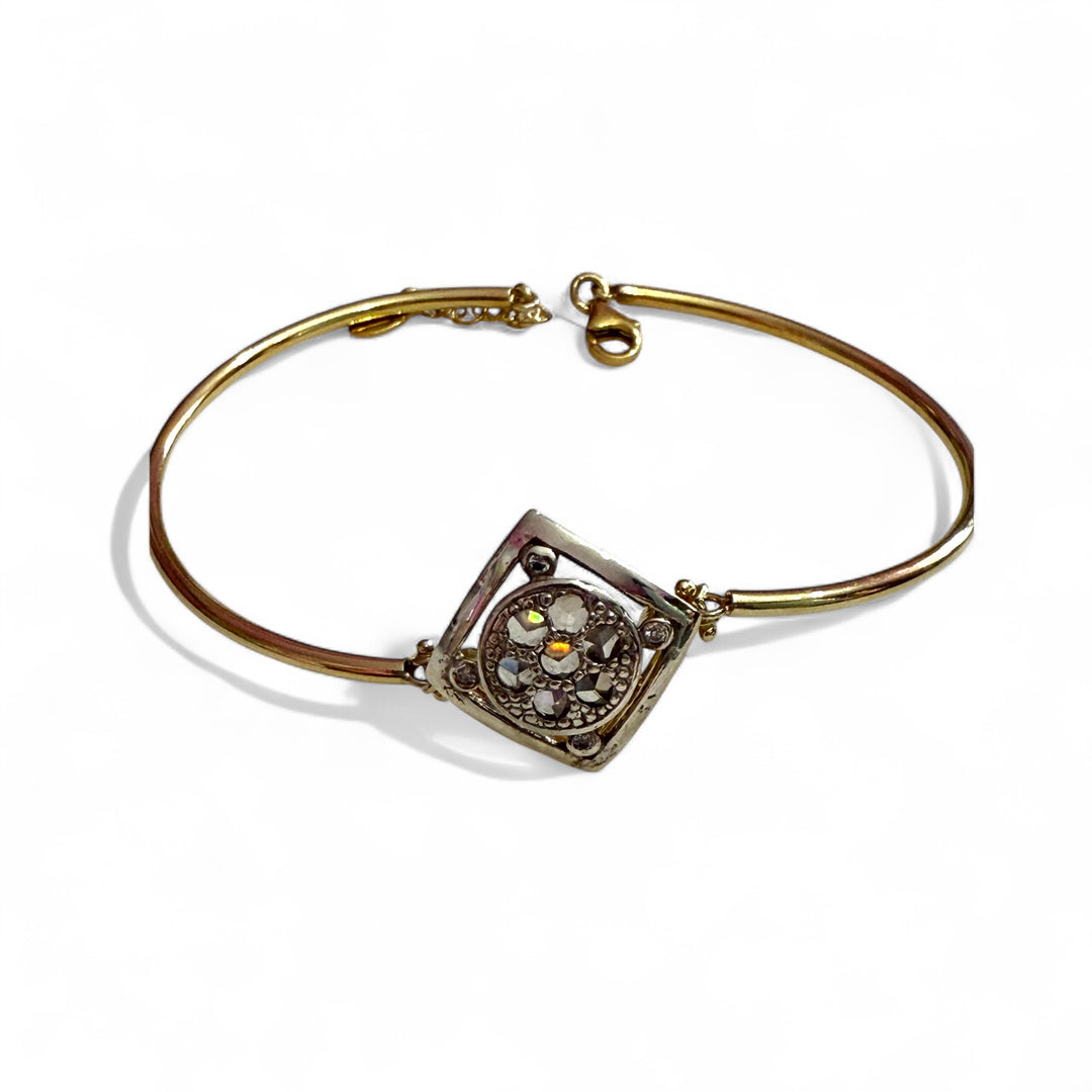 Rhombus bracelet in silver and zirconia