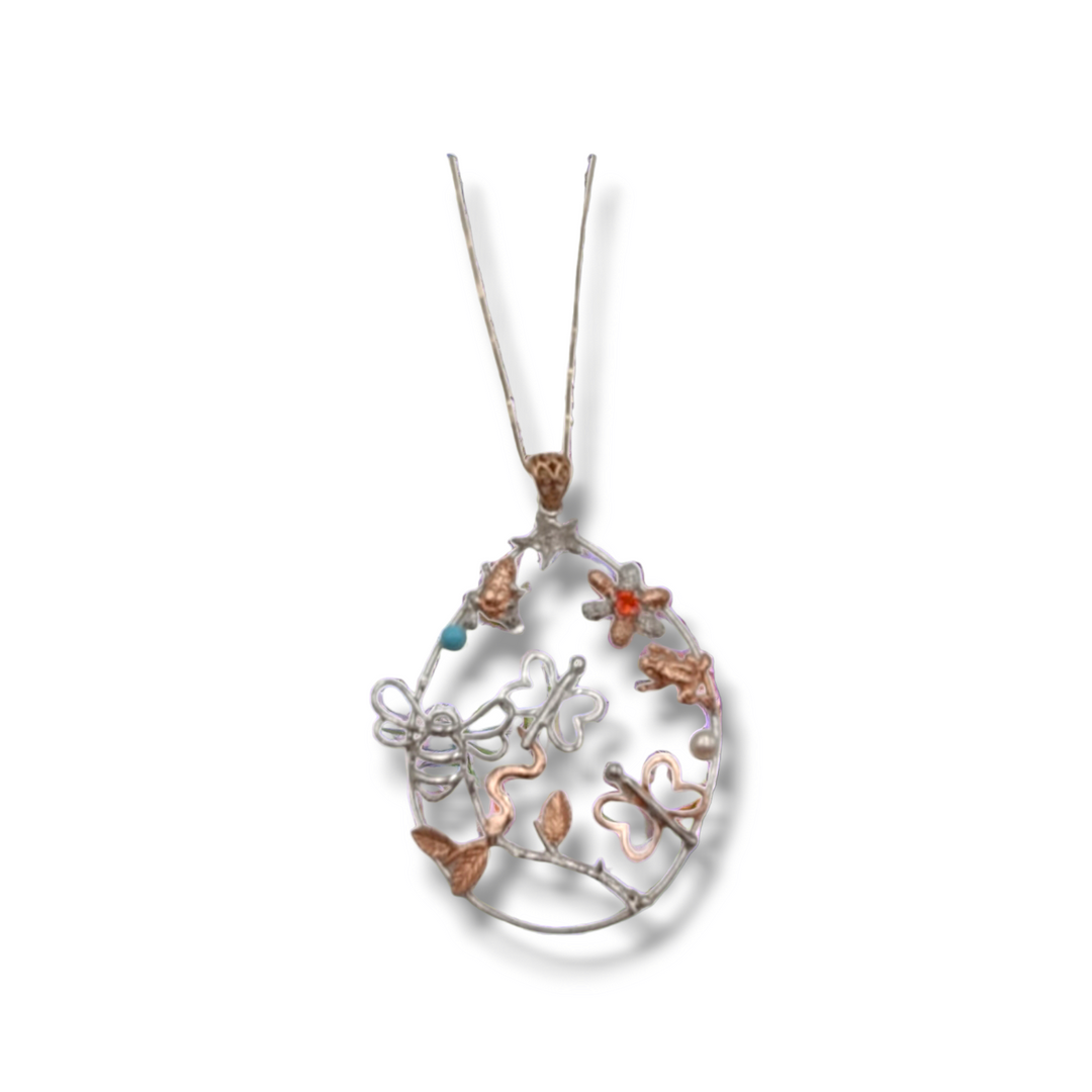 END OF COLLECTION - Butterfly pendant on silver