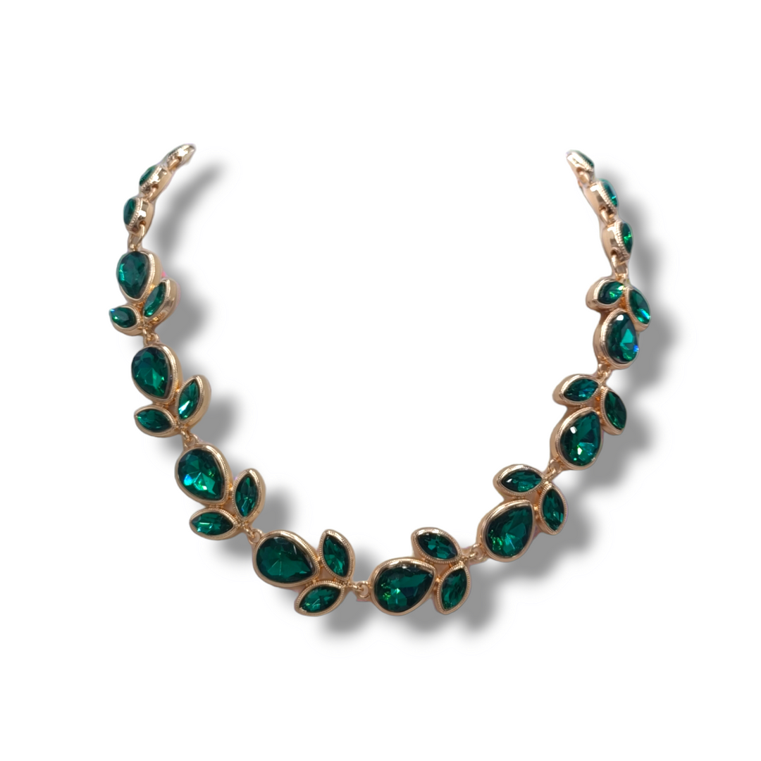 END OF COLLECTION - Leaf necklace on green zirconia