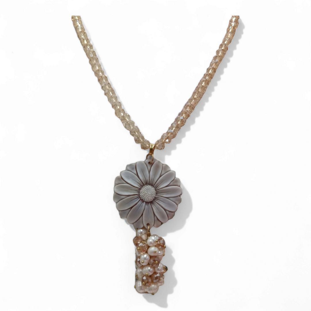 Daisy Cameo Pendant Necklace
