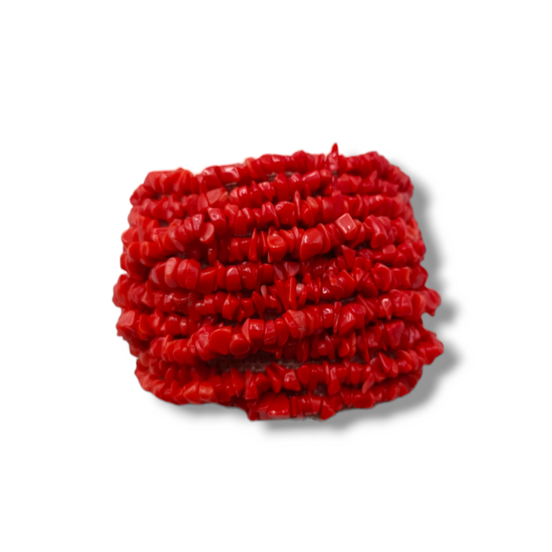 Bracelet on real red coral