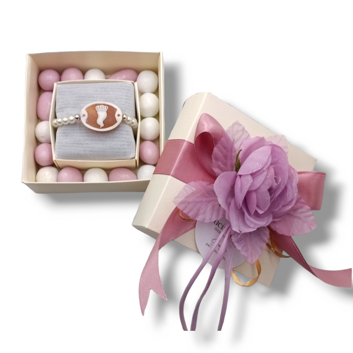 Bomboniera battesimo - bomboniera comunione - bomboniera matrimonio - bracciale perle e cammeo