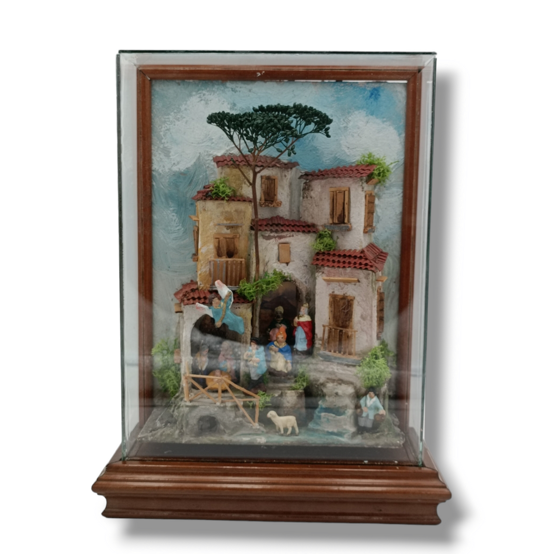 Presepe teca su legno
