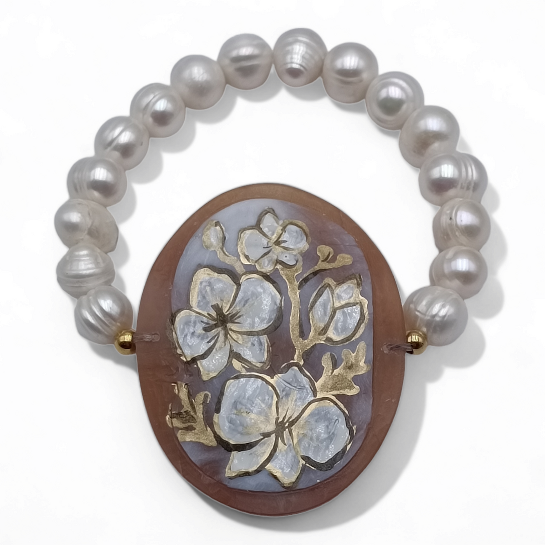 Bracciale orchidea in cammeo