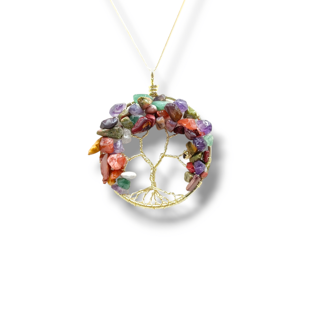END OF COLLECTION - Tree of life pendant on stones and steel