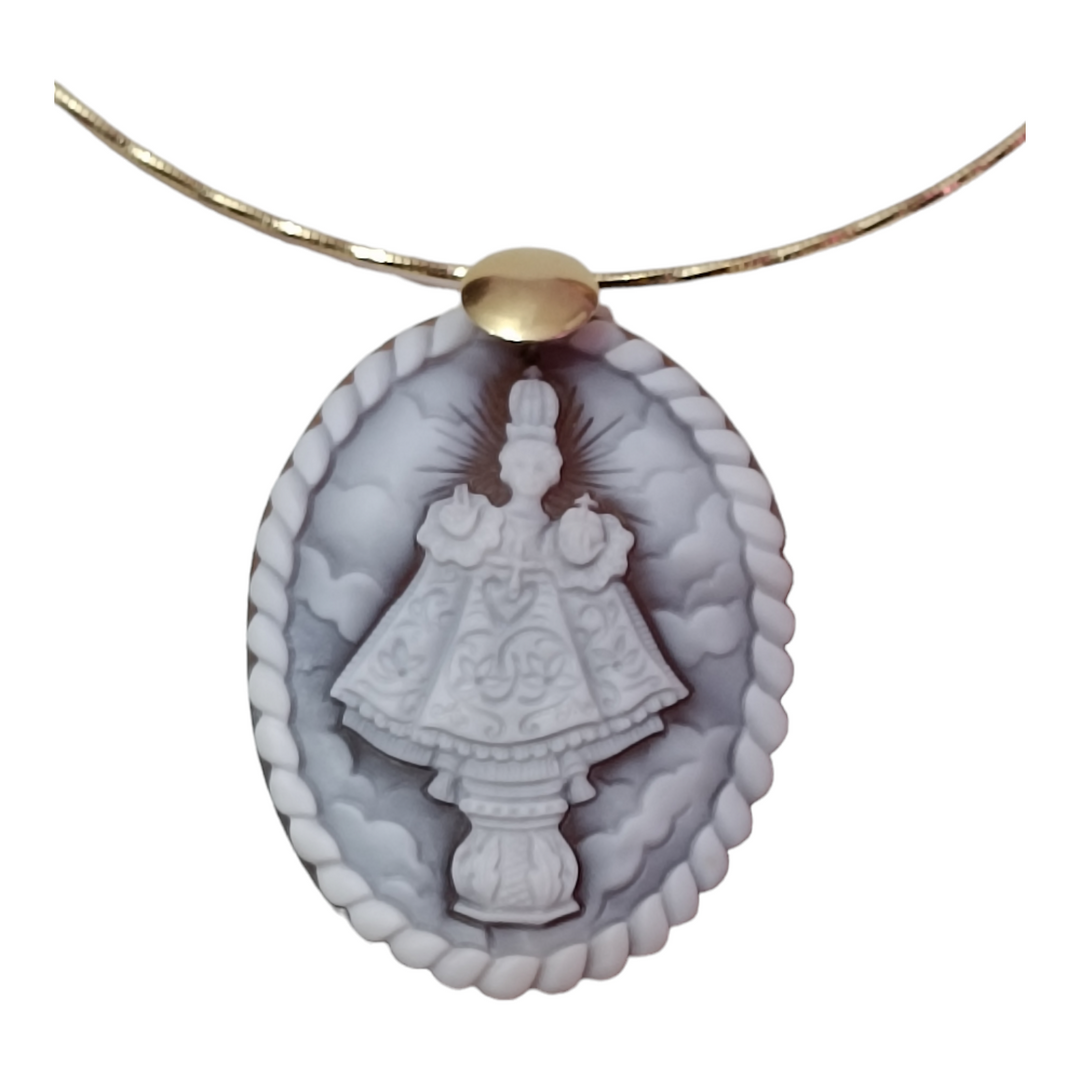 Prague Child Pendant in Cameo Mounted on Silver