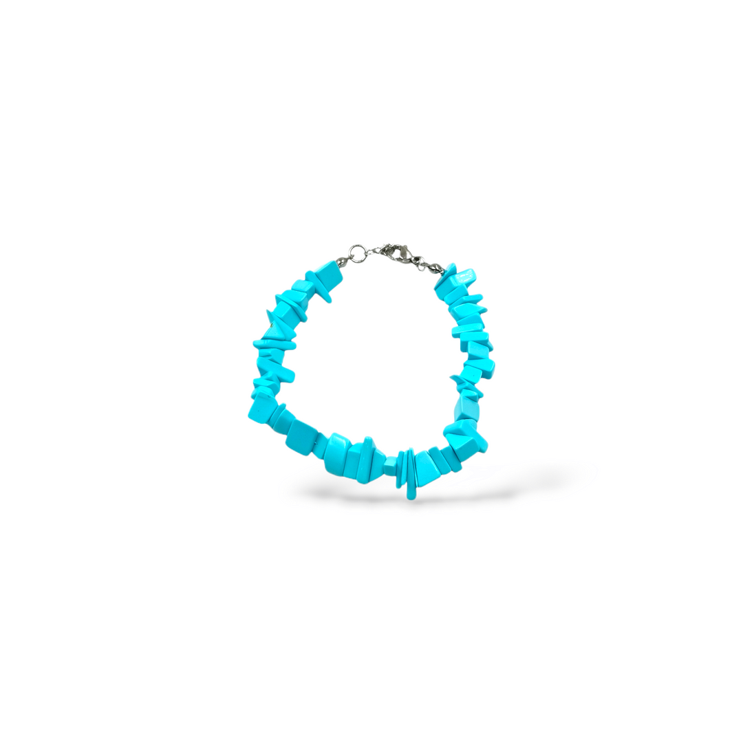 END OF COLLECTION - Turquoise pasta cube bracelet