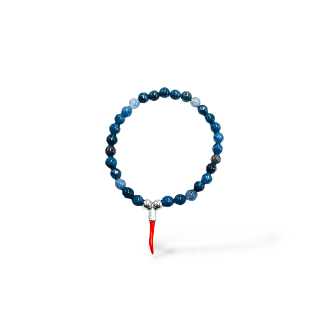 Lucky bracelet in agate and coral