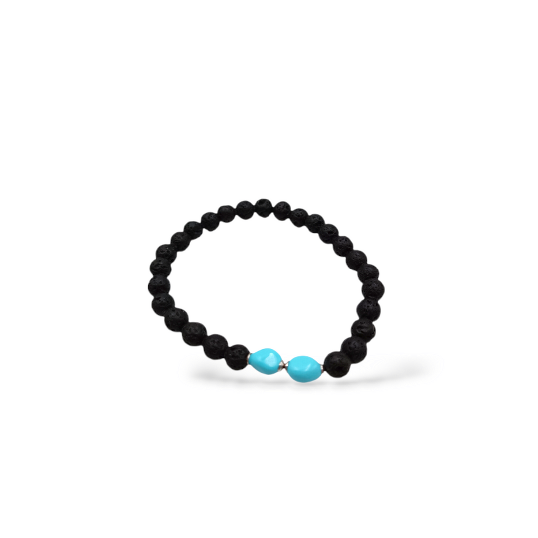 Turquoise and agate paste stone bracelet