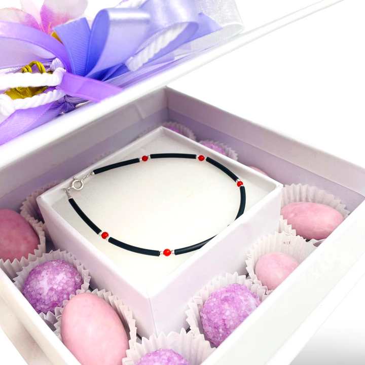 Bomboniera matrimonio - bomboniera comunione - bomboniera battesimo - bomboniera laurea-bracciale in corallo montato su caucciù