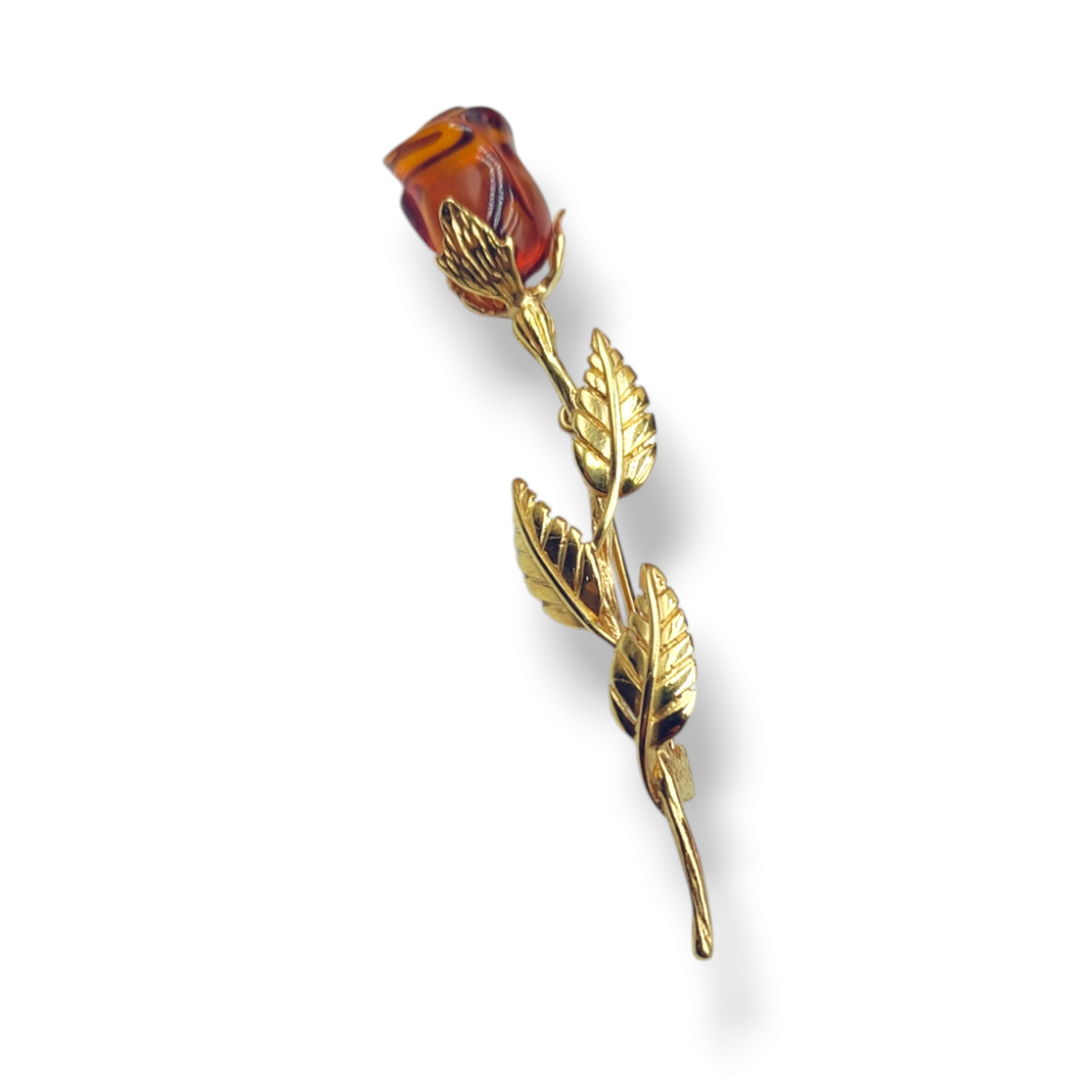 "Amber Rose" and Silver Brooch
