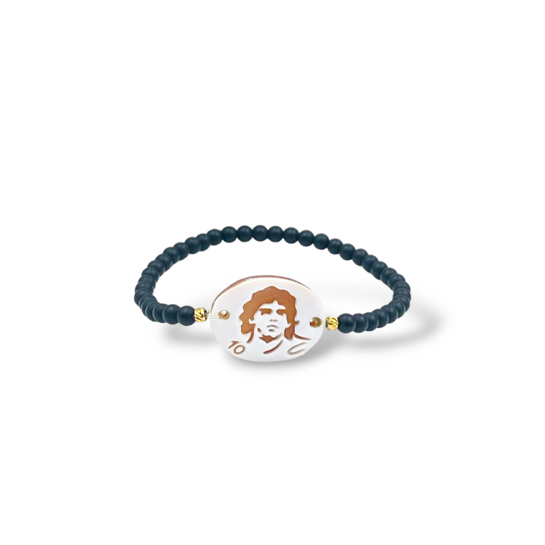 Maradona bracelet in cameo and mounted on silver