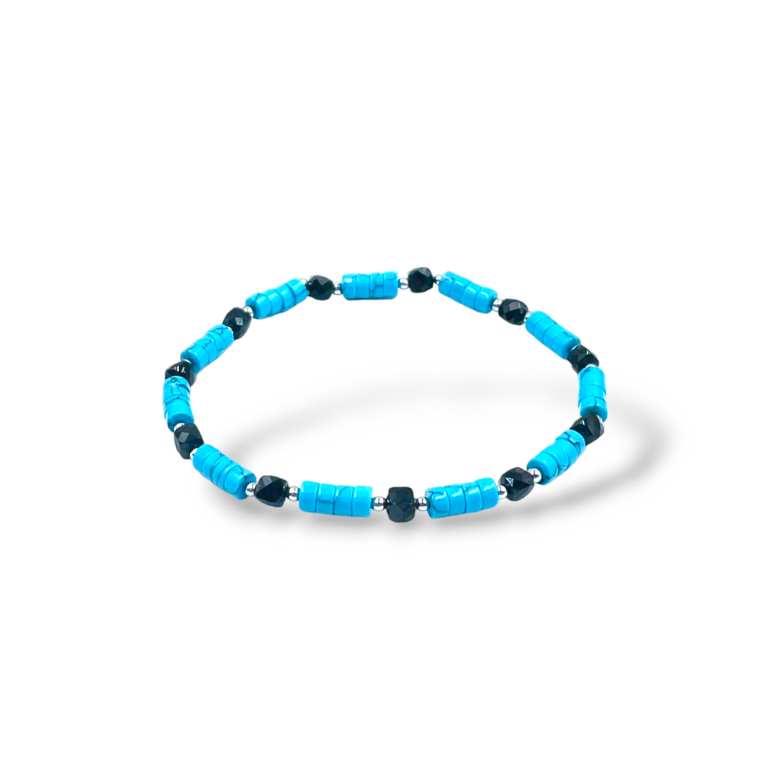 Turquoise and agate paste bracelet