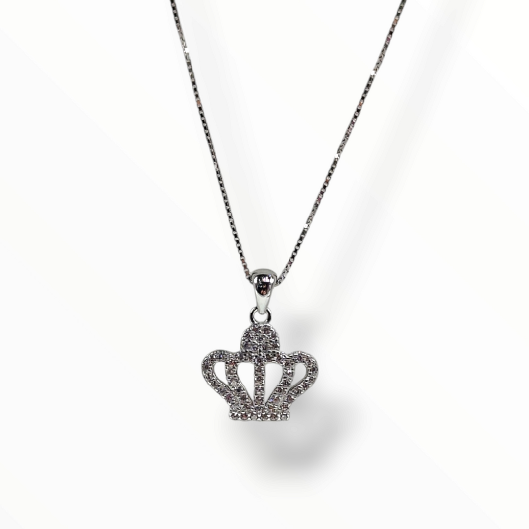 END OF COLLECTION - Zirconia crown necklace mounted on silver