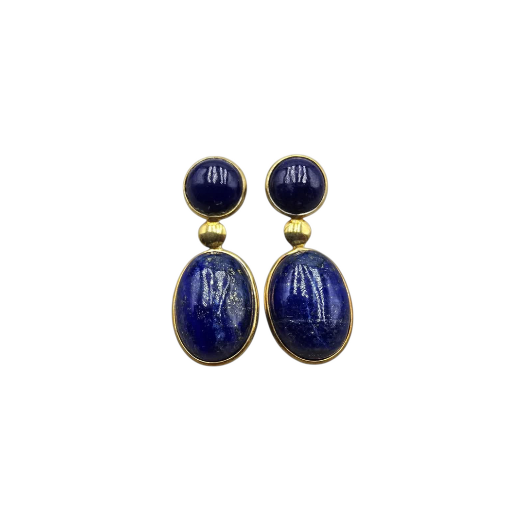 Lapis earrings set in silver