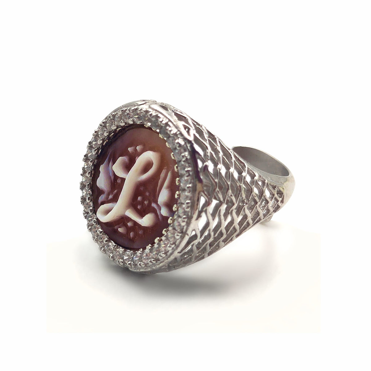 Cammeo Iniziale Anello Cammeo Con Lettera Anello Cammeo Tresor