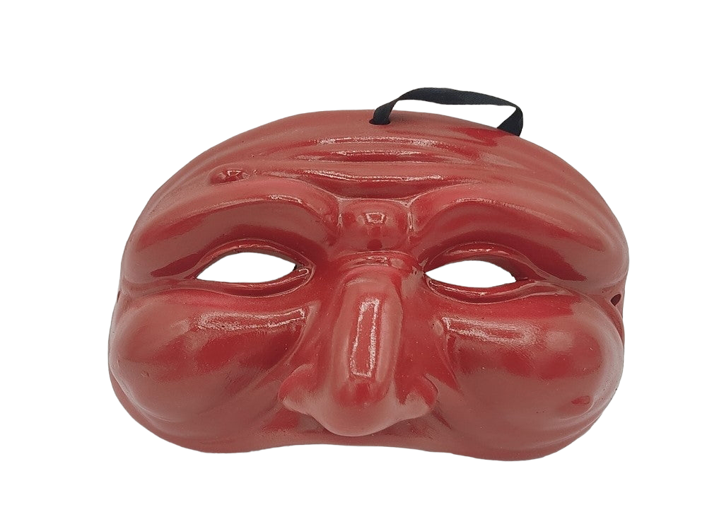Maschera napoletana su terracotta dipinta a mano