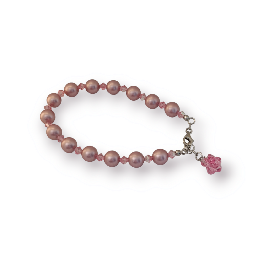 END OF COLLECTION - Pink Swarovski pearl bracelet
