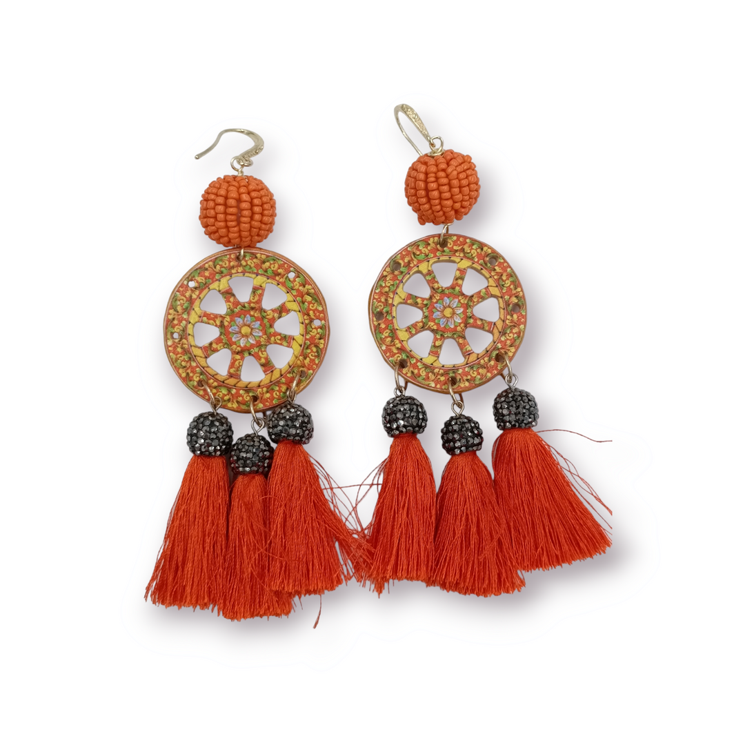 END OF COLLECTION - Wood and agate earrings