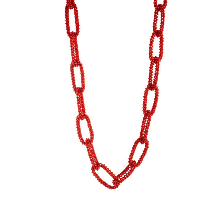 Woven coral necklace
