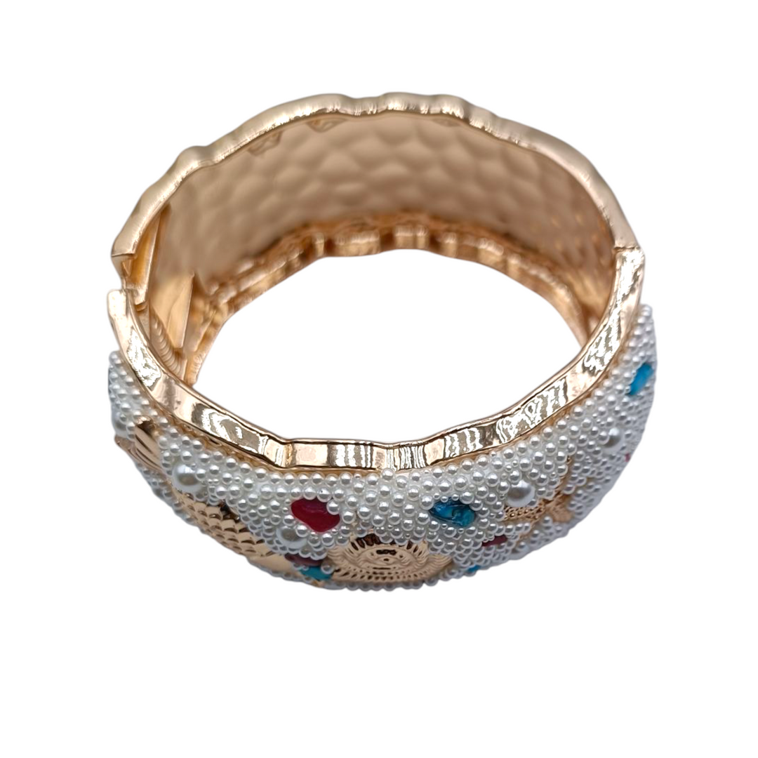 End of collection - steel marine bracelets mounted with beads and zircons