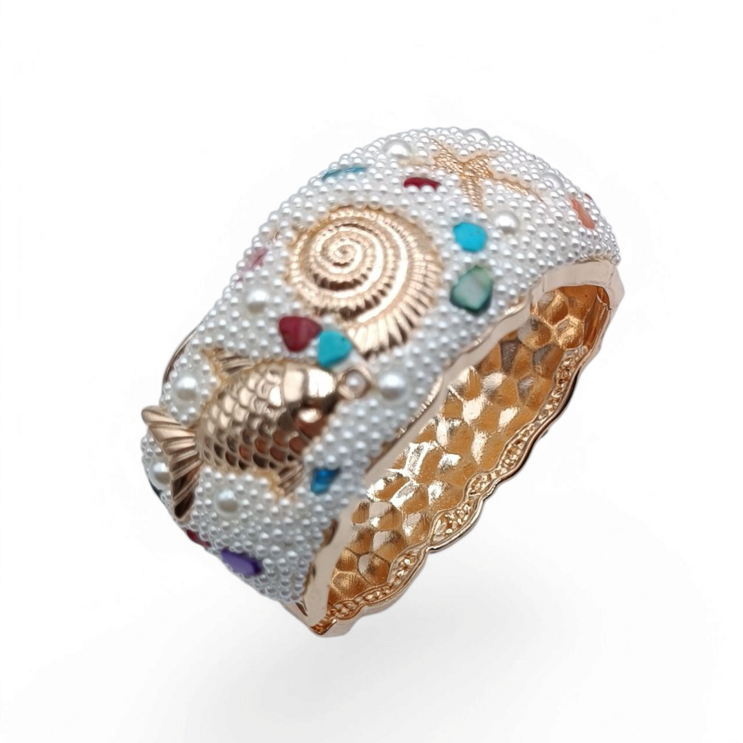 End of collection - steel marine bracelets mounted with beads and zircons