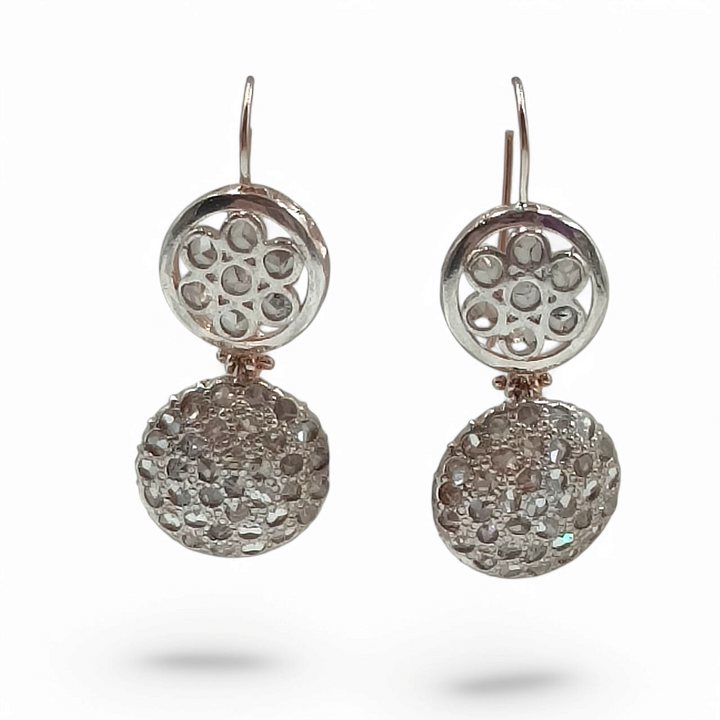 Silver and Swarovski Patch Earrings