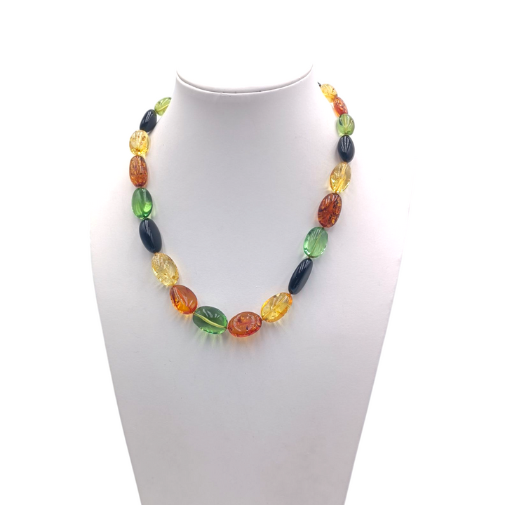 Collana multicolore ambra del Baltico
