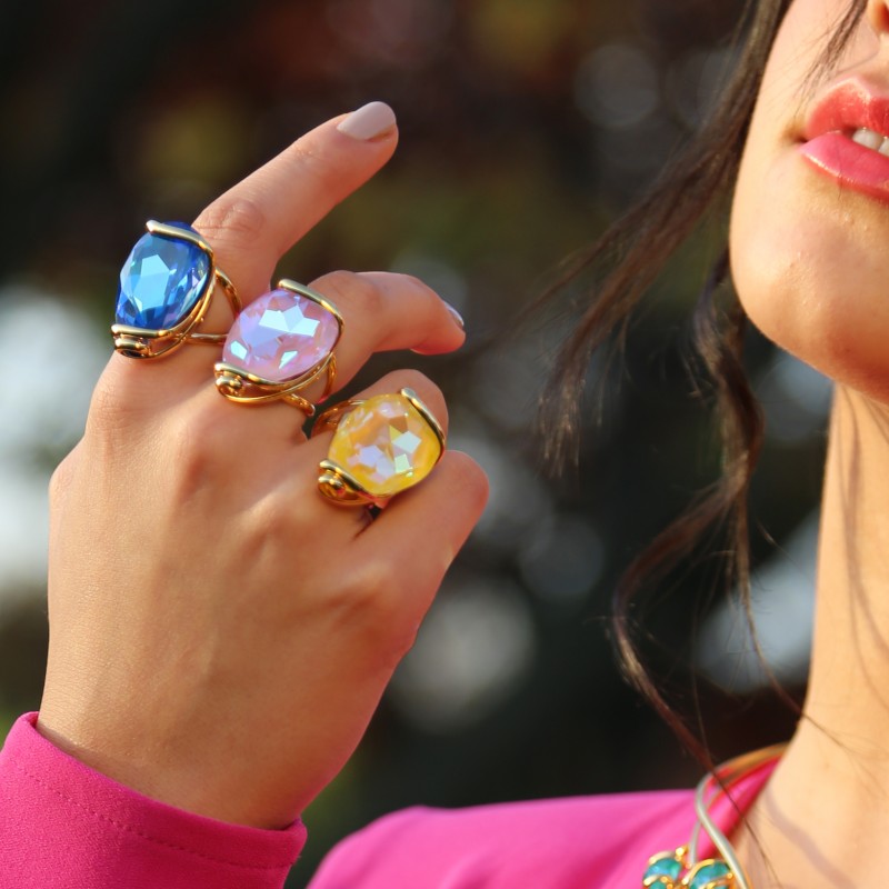 Anello in cristallo prezioso di Murano