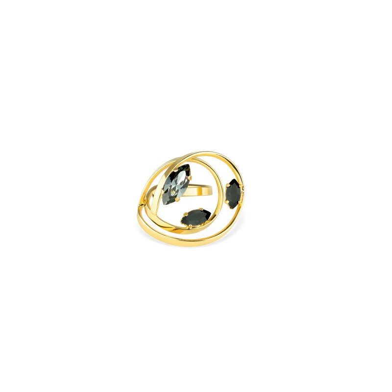 Wave ring in precious Murano crystal