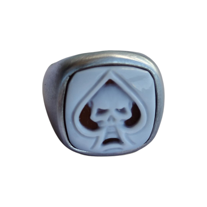 CAMEO "SKULL" RING MOUNTED ON SILVER